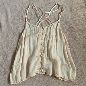 Blush pink flowy tank top American Eagle medium